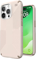 Speck iPhone 15 Pro Case - Drop Protection, Grip - Scratch Resistant, Soft Touch, 6.1 Inch Phone Case - Presidio2 Grip Bleached Bone/Heirloom Gold/Hazel Brown