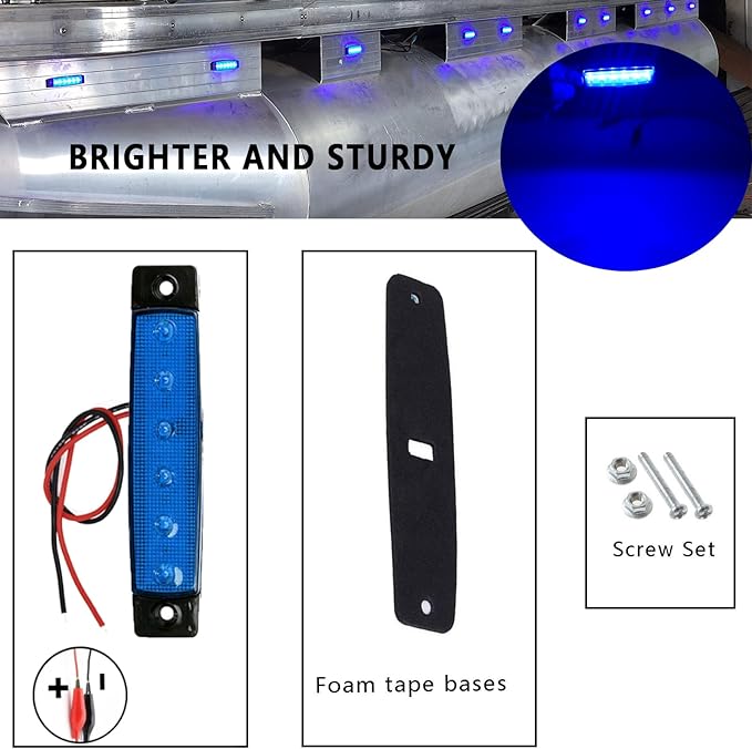 20 Pcs Rock Lights Blue Strip Lights Wheel Fender Well Underglow Led Lights for Cars Exterior Side Marker for Truck Golf Cart Wrangler RV RV SUV Offroad