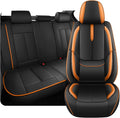 Fit for 98% of Mercedes Benz Car Seat Covers, Premium Nappa Leather Seat Cover, Fully Wrapped Protect Modern Style Seat Cover (5-Seat Standard, Black & Orange)