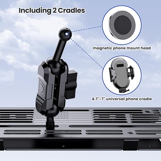 Metal Phone Mount for 2023+ Ford F 250 350 450 2023+ Super Duty Shakeproof Dash Mount Holder Cool Ford Accessory