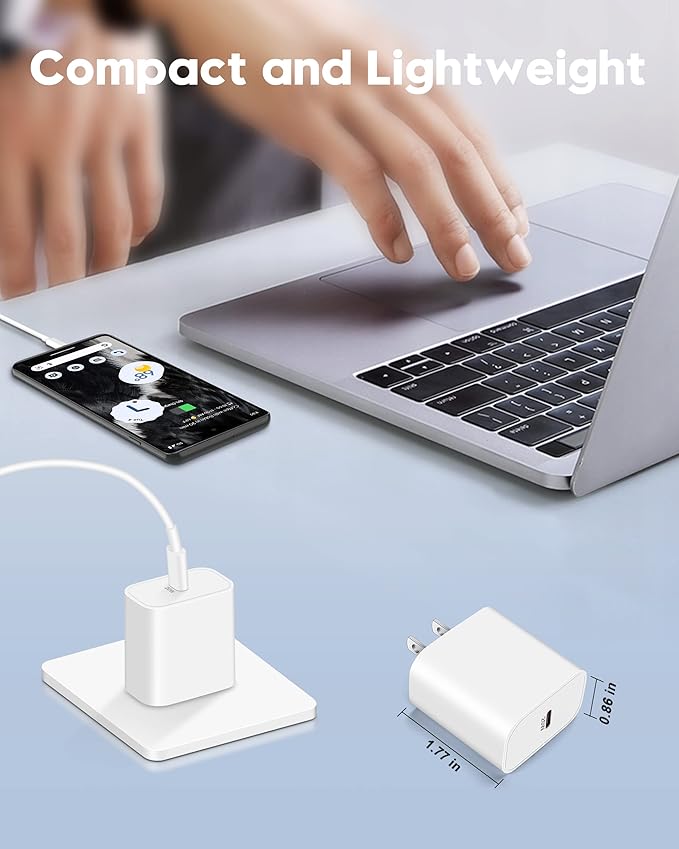 iPhone 17e/17/16e/16 Charger Fast Charging, 2Pack 20W USB C Wall Charger Block Cube with 6FT USB C Cable Cord for iPhone 17e/17/17 Pro Max/Air/16e/16/15 Pro Max/Plus, iPad Pro 13/12.9/11 inch, AirPods