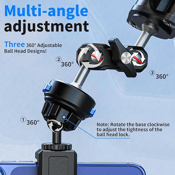 SOH Magnetic Suction Cup Car Phone Mount, 360° Rotation Stable Car Dashboard & Windshield Phone Holder Mount, Powerful Smartphones Suction Cup Car Holders Mount Hands Free for All Smooth Surface