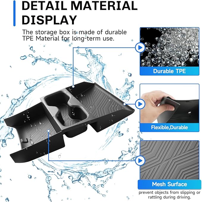 SXCY for 2025 2026 Hyundai Tucson Center Console Organizer [TPE] for 2025 2026 Hyundai Tucson Accessories Full-Button Wire Console Cupholer Tray 2025 2026 Tucson Limited Under Console Organizer