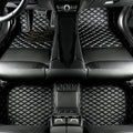Yaruicar Custom Personalized Floor Mats for Cars Luxury Full Coverage All Car Floor Mats Anti-Slip Leather Car Mat Set Trucks & SUVs Trucks Automotive Floor Mats Liners (All Black)
