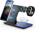 3 in 1 Wireless Charger Charging Station, Wireless Charger Stand for iPhone17 16 15 14 Pro Max 13 12 11,Charging Dock for AirPods 4 3 2 Pro, Apple Watch 11/10/9/Ultra/8/SE/7/6/5/4/3