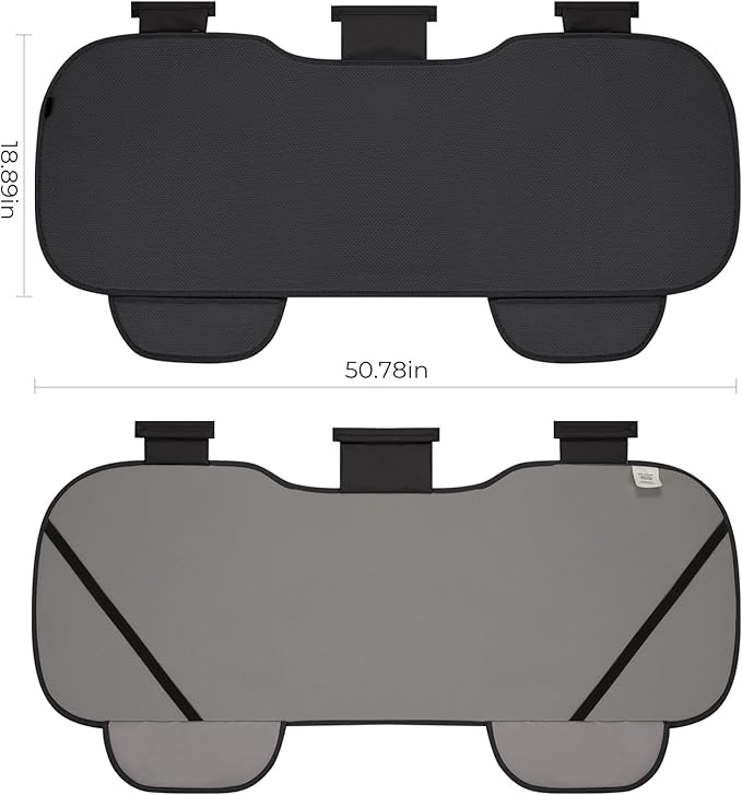 All Season Rear Bench Car Seat Covers Black - Breathable Car Seat Protectors with Anti Slip Bottom - Durable Auto Seat Cushions Universal Fit for Vehicles Cars SUV Trucks Size M