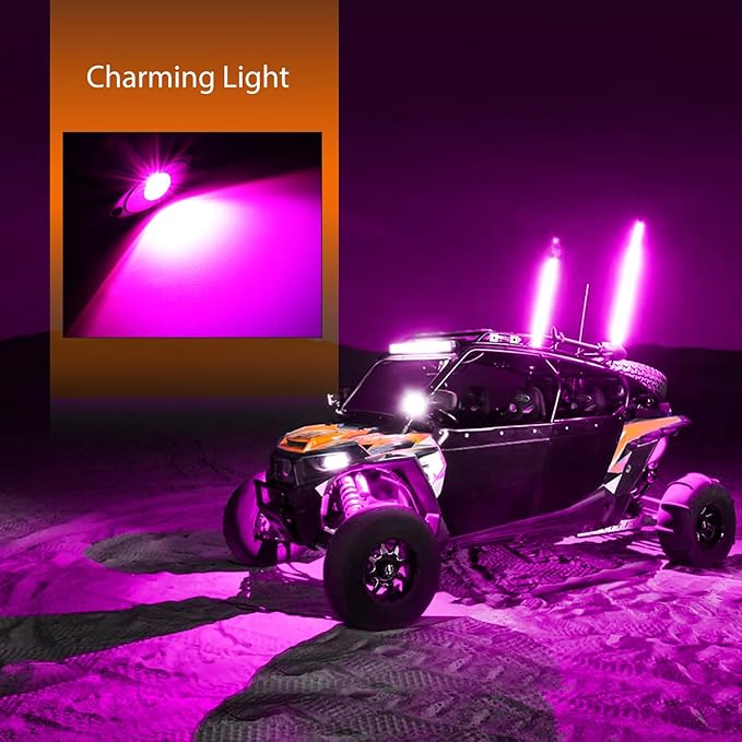 Nilight LED Rock Light 6PCS Pink Purple Underglow Wheel Well Fender Pods Waterproof Exterior Underbody Roof Rack Side Lamps for 12V 24V Car Truck Pickups ATV UTV SUV Motorcycle Boat