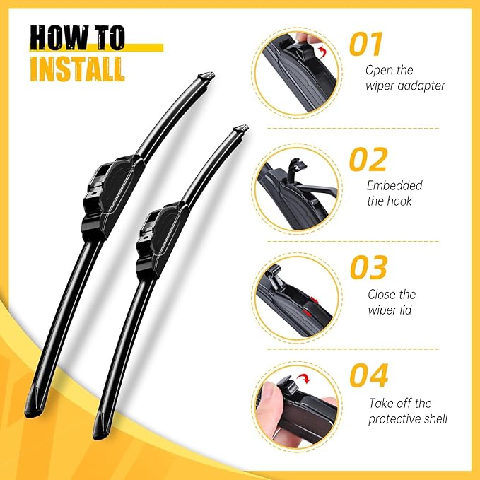 MIKKUPPA 26"+24"+14" Windshield Wiper Blades Replacement for 2016-2022 Honda Pilot, Front & Rear Wiper Blades Set, Durable Stable Quiet All Season (Pack of 3)