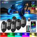 6Pods RGB LED Rock Lights for UTV SXS RZR Can-Am Four Wheeler Side by Side ATV Offroad Golf Cart, Multicolor Underglow Light Kit with APP/RF Remote Dual Zone Neon Vehicle Accent Light 12V Waterproof