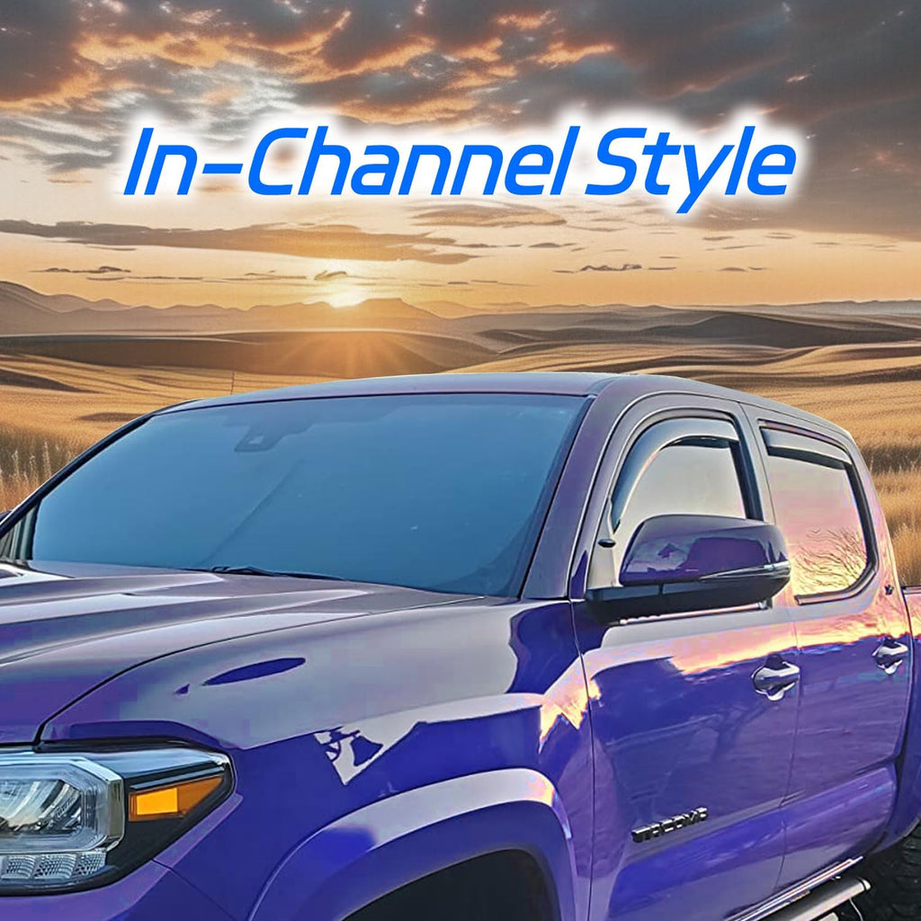 4pcs in Channel Window Visor Fit for 2011-2024 Dodge Durango, Smoke Tinted Side Window Deflectors, Durable Rain Guards, Vent Shades Visors Shield