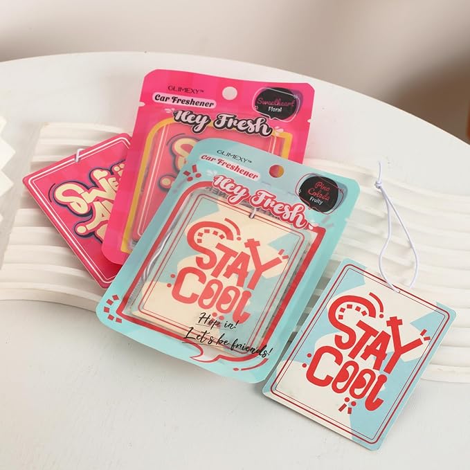 6 Pack Car Air Freshener Hanging Cute Car Accessories For Women Automotive Air Fresheners Stay Cool Car Accessories for Teen Girls Ocean Scent Small Gifts for New Car Owner Teen