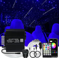 AKEPO 12W Twinkle 450pcs+Meteor 240pcs 2-in-1 Fiber Optic Starlight Headliner Lights Kit, 0.03in 9.8ft Shooting Star APP Control Music Activated Optical Fiber Star Ceiling Light Kits for Home and Car