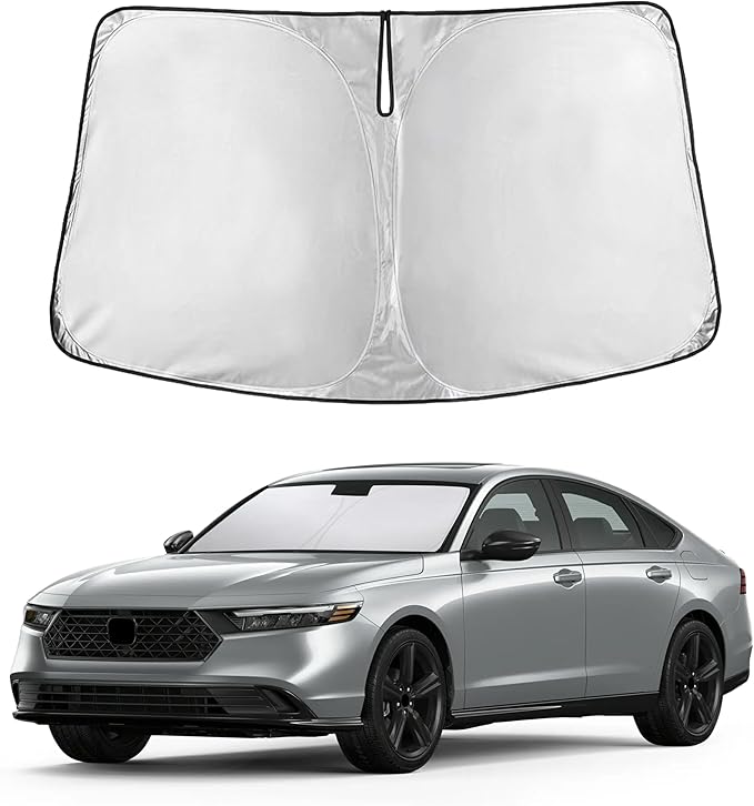 EcoNour Windshield Sunshade Compatible for Honda Accord 2023-2024 2025 2026, Sun Visor for Front Windshield & Window Sun Shade Cover, UV Heat Blocker & Protector, Car Accessories