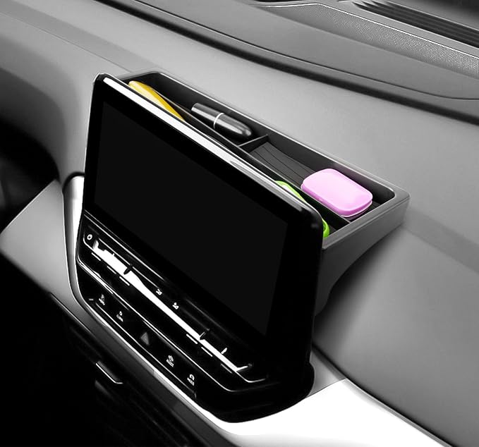 For VW ID.4 Dashbaord Center Console Organizer for 2025 2026 VW ID.4 (S/Pro/Pro S/Pro S Plus) Center Console ABS Storage Tray Insert, OEM Fit, Non-Slip Waterproof Interior Accessories - 12.9 Inch ONLY