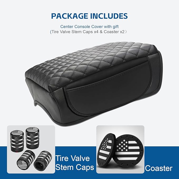 Armrest Cover for F150 (2021-2025) Center Console Cover, Thick Arm Rest Cushion, Funda para consola de coche, Vegan Leather, Armrest Protector , Bucket Seat Console Full Cover ), F150 Accessories