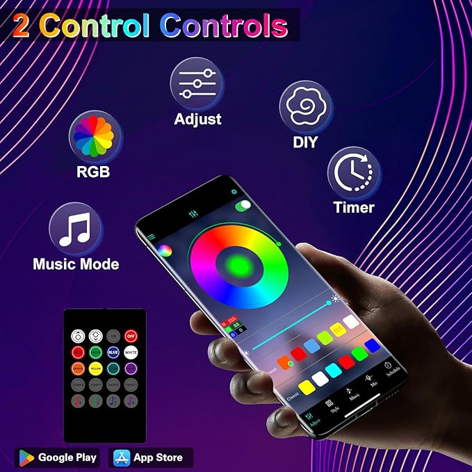 Car LED Interior Strip Lights 6 in 1 APP and Remote Control, RGB 16 Million Colors Ambient Lighting Kit with 315 inches Fiber Optic,Car Decoration for Dash Door Roof