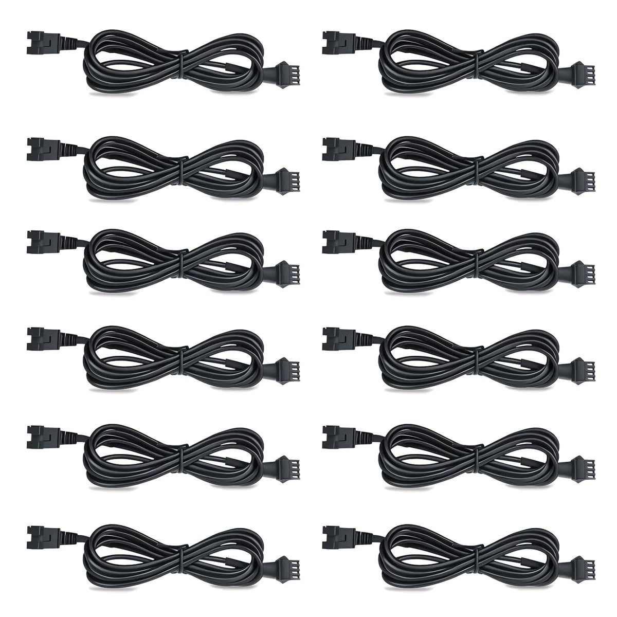 12 Pcs 4 Pin RGB Extension Cable RGB Wire for Motorcycle LED Light Underglow Kit, Compatible with ATV Car Trucks Rock Lights & Neon Strips (60 Inch)