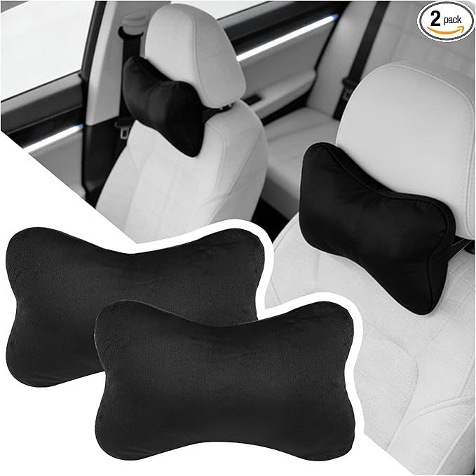 2PCS Car Headrest Pillow Soft & Comfortable,Breathable Car Neck Pillow for Neck Support & Relieve Driving Fatigue,All-Season Necks Pillows for Cars Interior Accessories