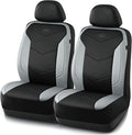 Skechers Memory Foam Seat Covers,Leather Car Seat Covers, Ultimate Comfort & Support Front Seat Covers Airbag Compatible, Automotive Universal Fit Most for SUVs, Vans, Sedans, Cars, Trucks,Gray