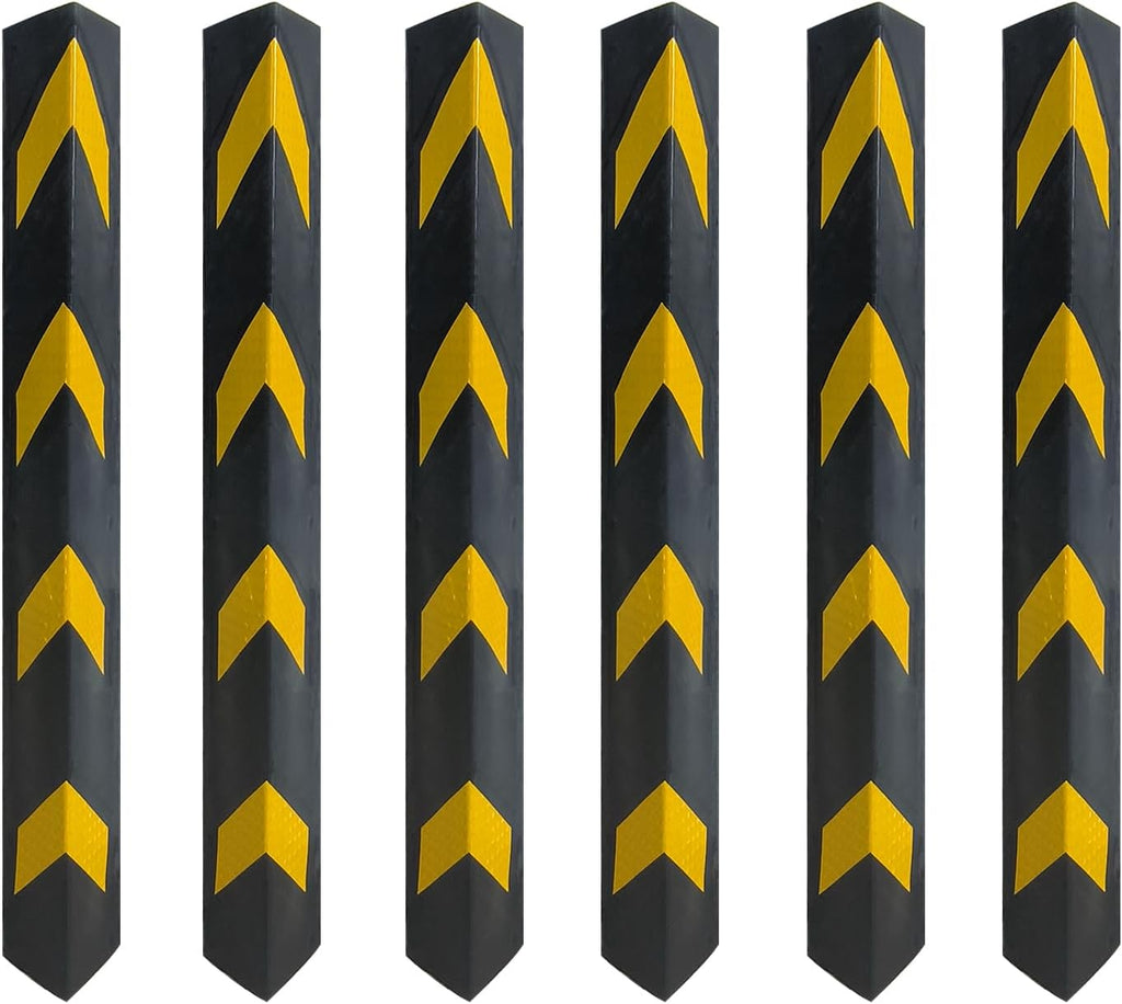 27" Rubber Garage Wall Protector Corner Guard for Parking Lot Warehouse Edge, 6 Packs