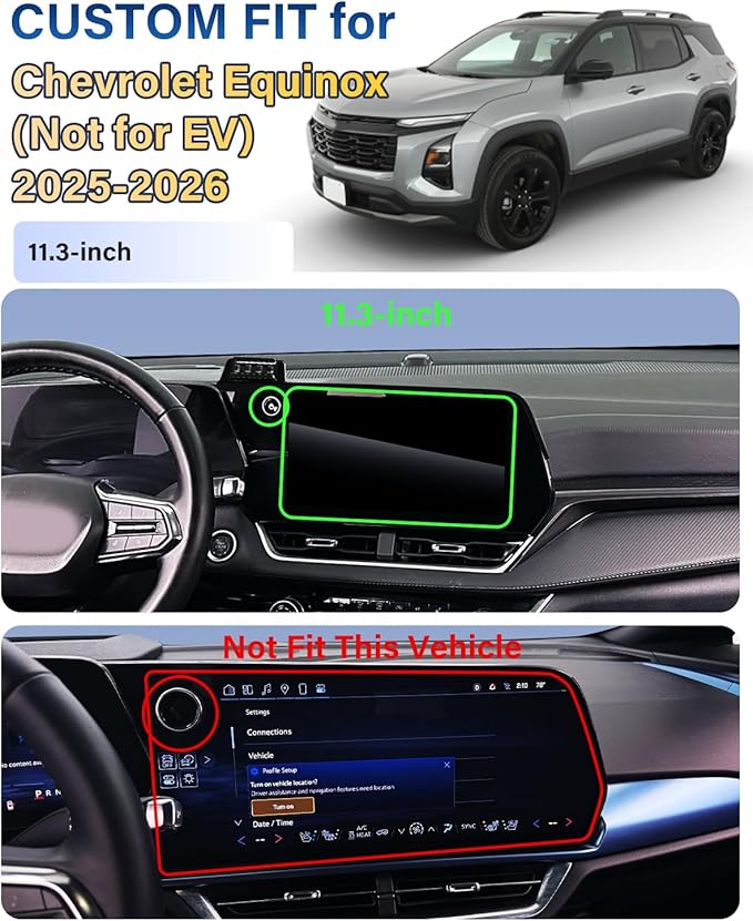 Phone Mount for Chevrolet Chevy Equinox 2025 2026 Accessories 11.3-inch Screen Fixed Clip, Car Magnetic Phone Holder Compatible with MagSafe, Magnets Fast Wireless Charger Cell Phone Base (Not for EV)