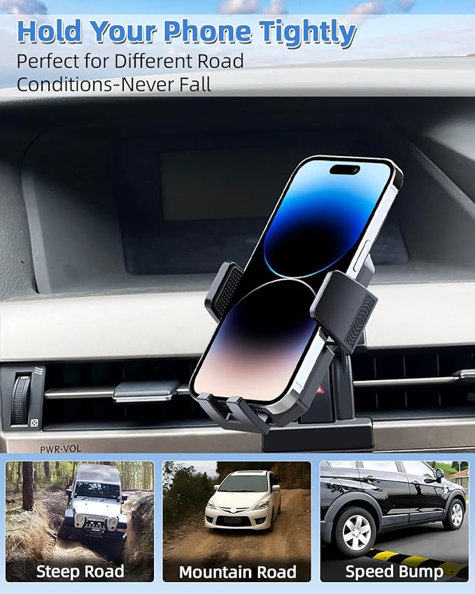 PZK Car Phone Mount for L-EXUS RX 350/ RX 450h 2010 2011 2012 2013 2014 2015 Accessories Custom Air Vent Auto Lock Button Release Car Phone Holder 360° Rotation Cell Phone Automobile Cradles