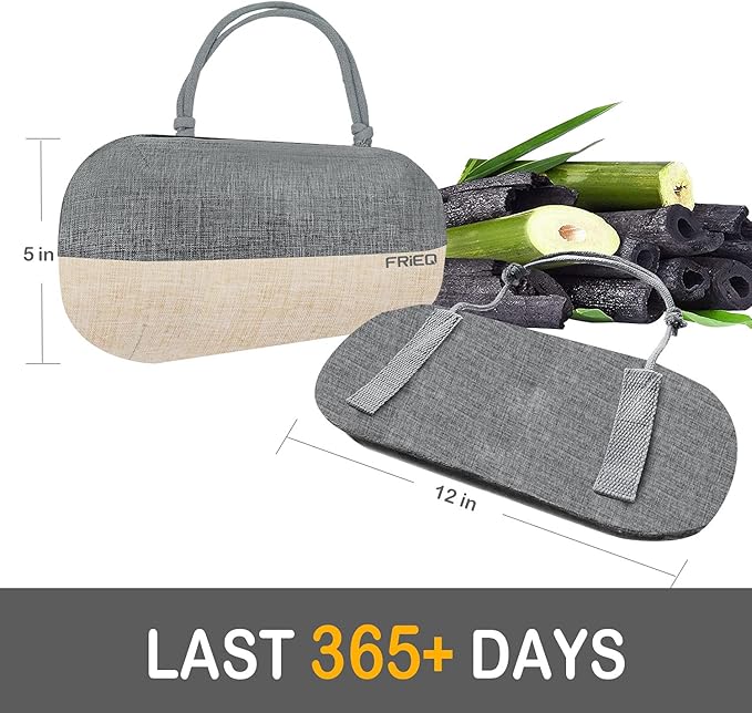 Car Air Freshener, 100% Activated Bamboo Charcoal Air Purifying Bag | Lasts 365+ Days | Fragrance-Free Deodorizer - Absorb Smoke Smell and Bad Odors