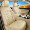 Fit TSX Car Seat Covers for Acura TSX 2003-2014 - Premium Leather, Waterproof, All-Weather, Airbag Compatible, Anti-Slip, Breathable, Easy Install, Seat Protectors, Full Set, Beige