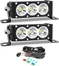 Willpower 2 Pieces 6 inch Single Row White LED Light Bar 30W Off Road Light Bar Spot Beam LED Work Light Truck UTV 4x4 Cars SUVs ATVs Boats Fog Driving Light with Wiring Harness kit
