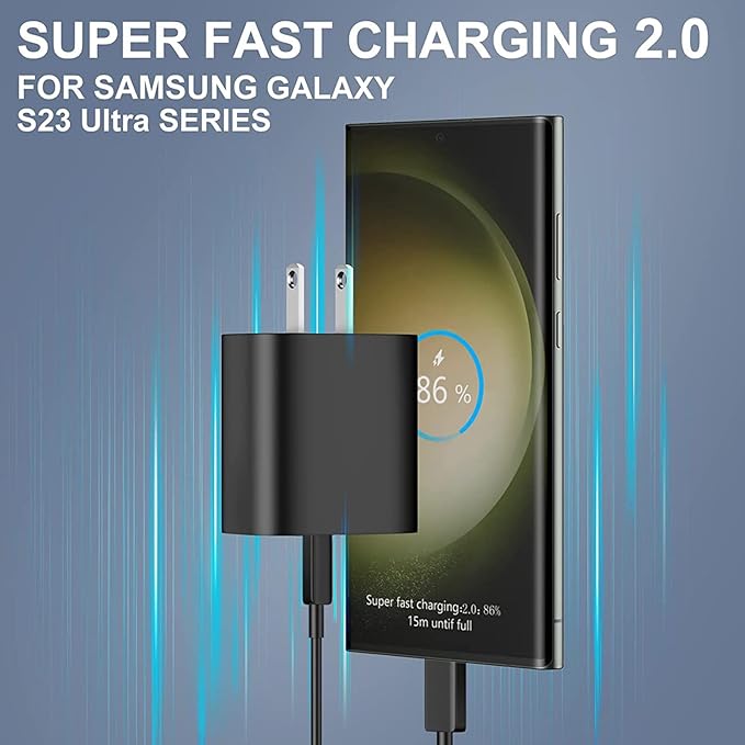 45 W USB C Charger Block,Super Fast Charge Type-C Adapter, USB Wall Charger for Samsung S22/22 +/S21/S20, and More. (Black) (609)
