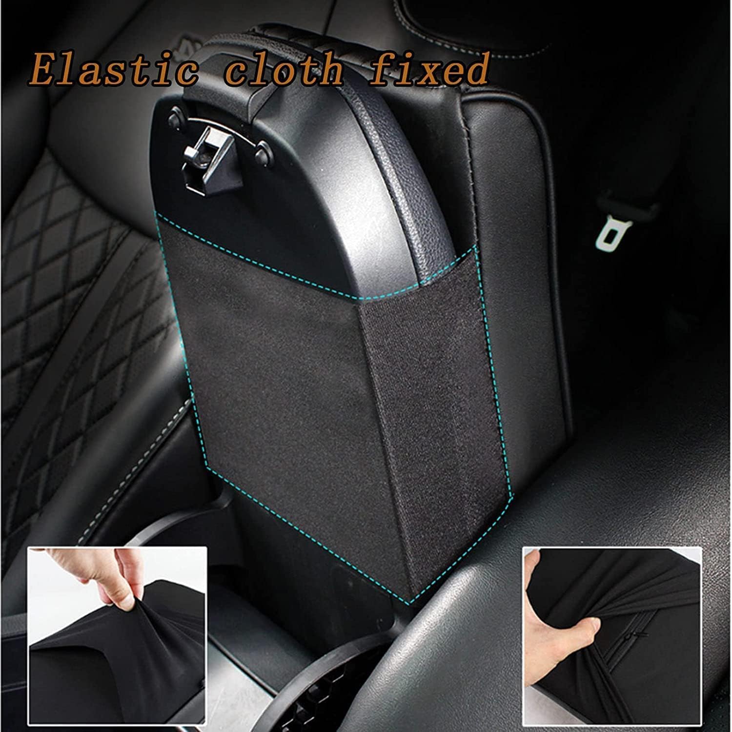 Car Center Console Cover, Memory Foam Car Armrest Cushion, Beige Auto Arm Rest Pad, Leather Arm Rest Covering Car, Hand Rest Pillow for SUV/Truck/Vehicle (No.2 Gray)