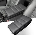 for CRV Center Console Cover 2026 2025 2024 2023 - [Upgraded] Thick & Soft Leather Middle Armrest Cushion Protector for Honda CRV 2023 2024 2025 2026 Interior Accessories - Black Stitch