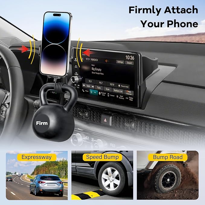Car Phone Holder Compatible with Honda CRV CR-V 2023-2025 2026 7/9 inch Screen Cell Phone Mount with Dash Organizer Dash Storage Box 360° Rotation