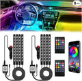 BFXM Car Interior Lights, 12V LED Strip Lights with Cigarette Lighter Adapter, Ambient Lighting Car Accessories, App & Remote Control Music Sync Color Change Lights for Truck Car (36LED Beads) -2 Set