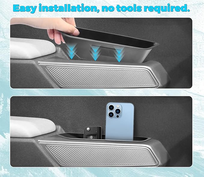 2025 Upgrade 4 PCS Door Handle Storage Box Compatible with Ford Bronco 2021-2025 (Not for Sport/2 Door) No-Slip Storage Box for Ford Bronco accessories 2021-2025 Pockets Storage to Store Minor Things