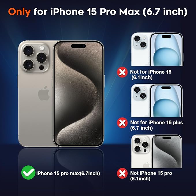 SUPFINE Magnetic for iPhone 15 Pro Max Case (Compatible with MagSafe) (Military Grade Drop Protection) Slim Translucent Matte Shockproof with Anti-Fingerprint Phone Case,Blue Green