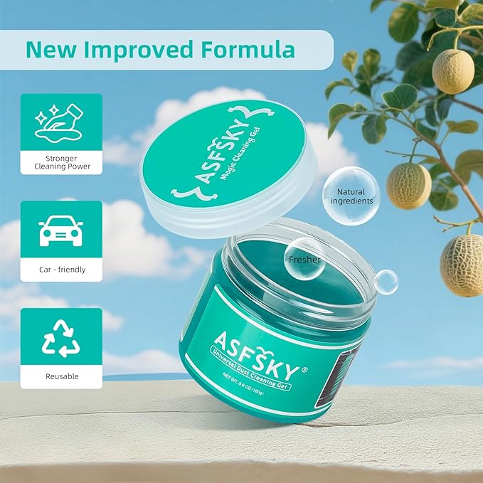 ASFSKY Cleaning Gel for Car Dust Cleaner Car Interior Slime for Detailing Putty for Dust Dirt Crumbs in Corners Clean The Dashboard Console and Vents