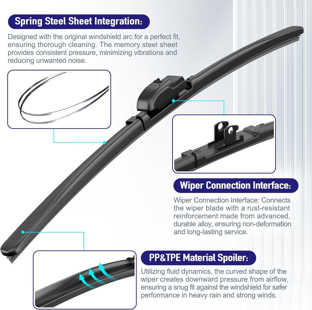 AJK Windshield Wiper Blade, OEM Quality Front Windshield Wipers for Honda Civic 2016 2017 2018 2019 2020 2021, 26" 18" Window Blades (Set of 2)