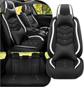 Car Seat Covers Fit for Infiniti g37 2000-2026, Stylish Sport Seat Covers, Waterproof Wear-Resistant Premium Nappa Leather Car Seat Cover.(Full Set with Pillow/Black White)