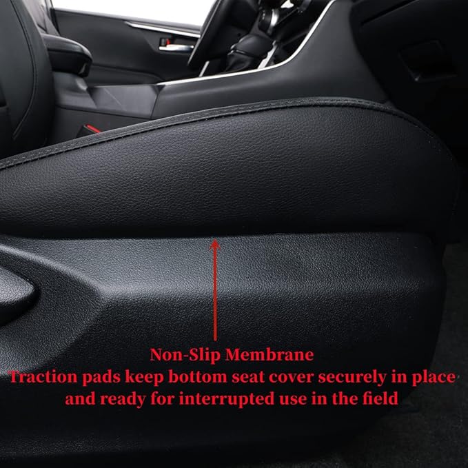 coverdream RAV4 PHEV Waterproof Leather Seat Covers Custom Fit for 2019-2025 Toyota RAV4 Hybrid XSE,Hybrid SE,Prime SE/XSE,Full Coverage,Airbag Compatible,Car Seat Protector (Full Set,Black)