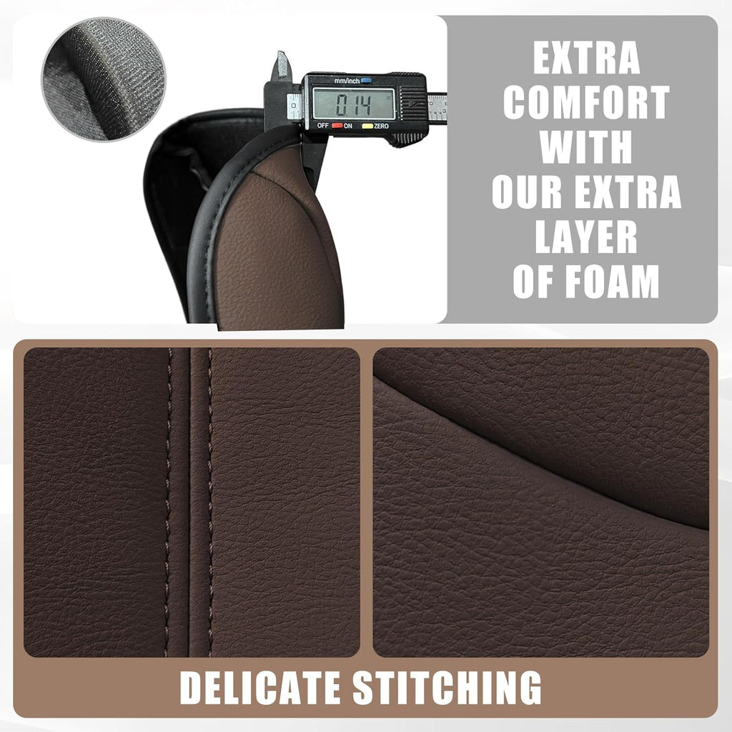 Muslogy Center Console Cover Compatible with Honda Pilot 2023 2024 2025, 2024-2026 Ridgeline/Passport Accessories Armrest Cover Pad Lid Cushion Middle Console Protector Leather Extra Soft(Dark Brown)