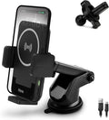 iHome Car Mount, Dashboard/Windshield/Vent Mount, Swivel Neck, Silicone Grip, Adjustable Mount Arm with Suction Cup Base (Wireless Charging Car Mount)