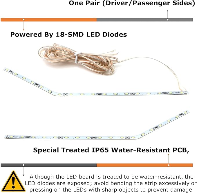 iJDMTOY Ultra Blue LED Background Illumination Kit Compatible with 2017-2021 Ford F250 F350 F450 Super Duty Side Fender Chrome Emblem