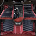 Custom Personalized Floor Mats for Cars，Luxury Full Coverage All Weather Car Floor Mats，Anti-Slip Leather Car Mat Set ，Custom Floor Mats for 99% of Cars, Trucks & SUVs (3D Wine red and Black)