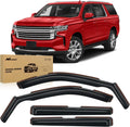 Nilight Durable in Channel Rain Guards for Chevy Suburban 2021 2022 2023 2024 2025 Window Deflectors, Vent Window Visors-4pcs