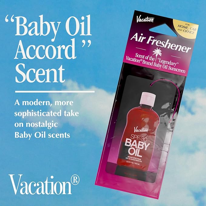Vacation Air Freshener Variety Pack, 6 Exclusive Summer Scents, Includes Classic Lotion, Chardonnay Oil, After Sun Gel, Classic Whip, Super Spritz & Baby Oil Scents, Deodorizer for Car, Home & Office