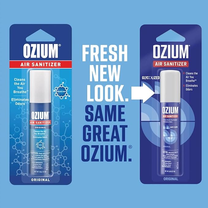 Ozium 0.8 oz. Air Sanitizer & Odor Eliminator for Homes, Cars, Offices and More, Original Scent, Pack of 3