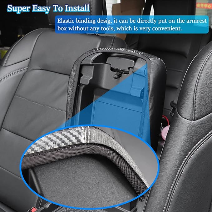 Center Console Cover Anti-Scratch Waterproof Leather Armrest Pad Protector Cushion for Dodge RAM 1500 2500 3500 2019 2020 2021 2022 2023 Interior Accessories(Red with Black)