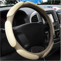 Car Steering Wheel Cover, 15" Breathable Ice Silk Auto Wheel Protector with Comfortable Grip, Anti-Slip Slip-on Steering Wheel Wrap Soft Hand Pad Cushion for Women Men (Beige)
