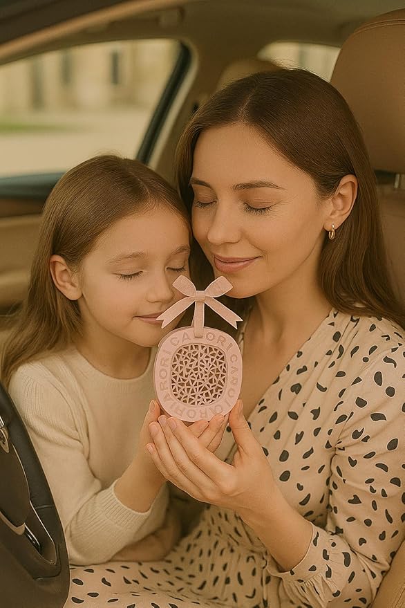 Car Air Freshener Diffuser – Sandalwood Vent Clip Inspired by 1 Hotel, Long-Lasting Natural Scent, Sleek Refillable Design, Eliminates Odors – Pink